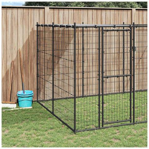 Gabbia Per Cani Da Esterno In Acciaio Con Tetto 26,62 M - Foto 2