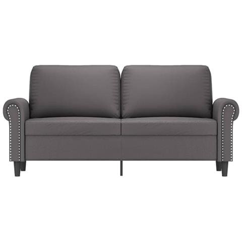 Divano A 2 Posti Grigio 140 Cm In Similpelle - Foto 3