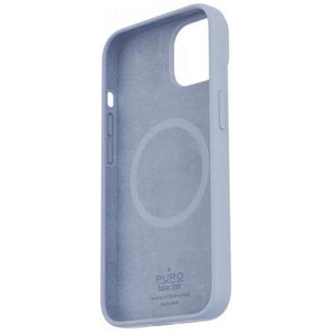 Cover Icon In Silicone Per Iphone 14 Plus Compatibile Con Magsafe, Blu - Foto 2