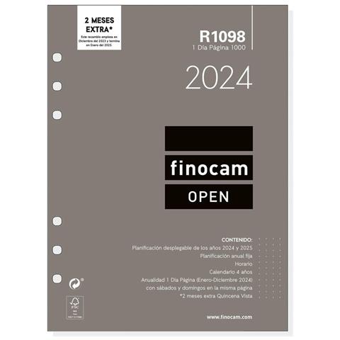 Ricarica Dell'agenda Finocam Open R1098 2024 Bianco 15,5 X 21,5 Cm - Foto 1