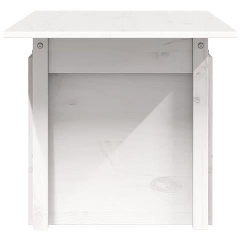 Tavolo Da Giardino Bianco 100x50x75cm In Legno Massello Di Pino - Foto 10