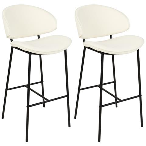 Set Di 2 Sedie Alte Kiana Beige Chiaro - Foto 2