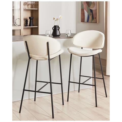 Set Di 2 Sedie Alte Kiana Beige Chiaro - Foto 1