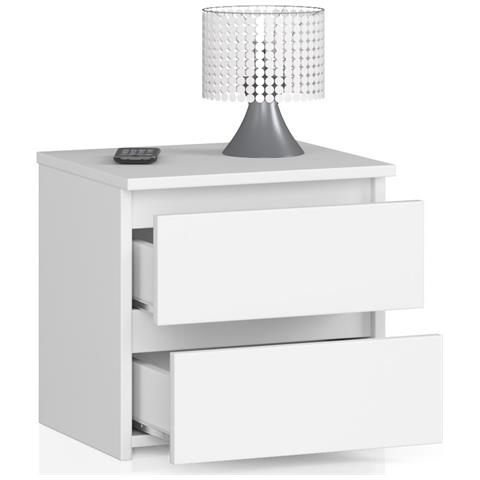 Comodino CL2, 2 cassetti, 40x35x40 cm, Colore Bianco - Foto 2
