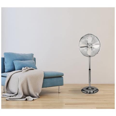 Ventilatore A Piantana Interamente In Acciaio 4 Pale 40 Cm Vintage Niklas Newage Chrome - Foto 8