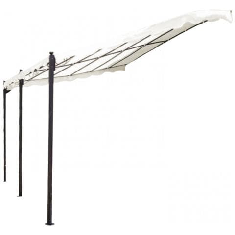 Gazebo Pergola In Acciaio Veranda Addossata Fissaggio A Parete 3x4 Mt Justine - Foto 1