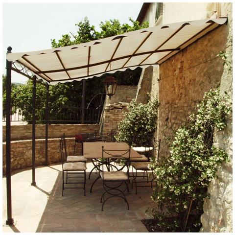 Gazebo Pergola In Acciaio Veranda Addossata Fissaggio A Parete 3x4 Mt Justine - Foto 2
