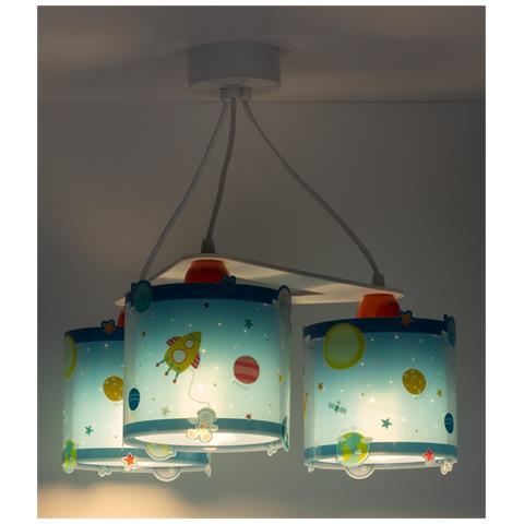 Lampada A Sospensione Per Bambini 3 Luci Planets Pianeti Sistema Solare - Foto 1