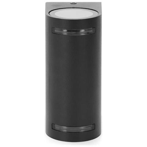 Applique Led Luce Naturale Lampada Da Parete Muro 2 X Faretto 8 W Gu10 Ip54 Nero - Foto 2