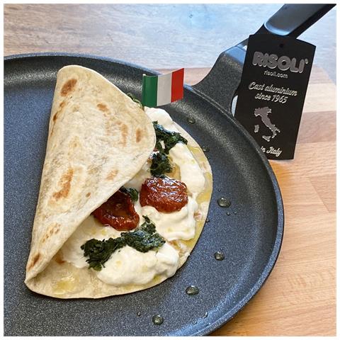 Padella Per Crepes Saporella - Nero - Alluminio Pressofuso - 32x32x2 Cm - Foto 2