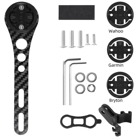 Supporto Per Computer Da Bici In Fibra Di Carbonio Per Garmin, Wahoo, Bryton - Foto 1