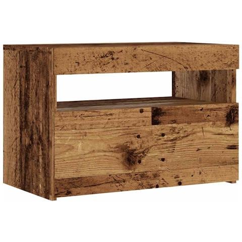 Mobile Porta TV con LED Legno Antico 60x35x40 cm Multistrato - Foto 2