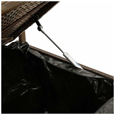 Panca Portaoggetti da Giardino con Cuscino Marrone Polyrattan - Foto 9