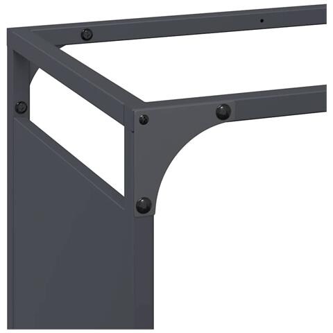 Rastrelliera per Legna da Ardere Antracite 60x28x90 cm - Foto 2