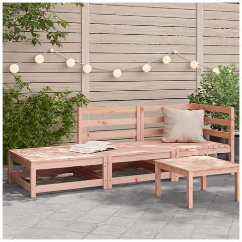 Divano Giardino Con Poggiapiedi 2 Posti Legno Massello Douglas - Foto 1