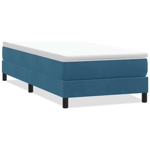 Letto A Molle Senza Materasso Blu Scuro 80x220 Cm Velluto - Foto 2