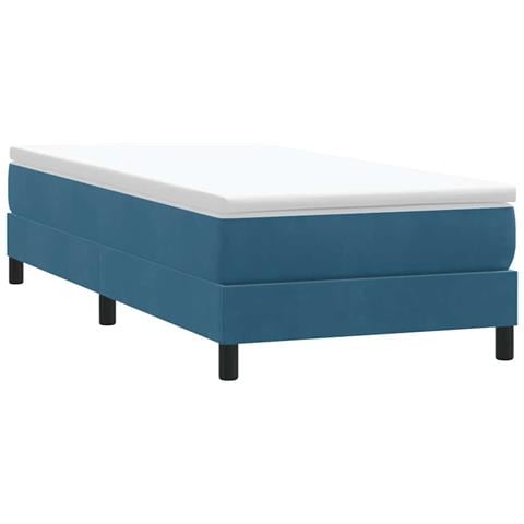 Letto A Molle Senza Materasso Blu Scuro 80x220 Cm Velluto - Foto 3