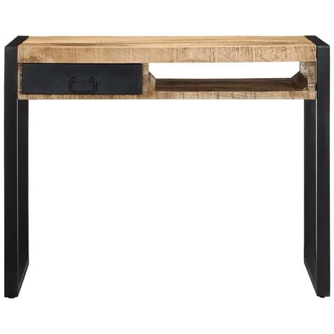 Scrivania 100x50x75 Cm In Legno Massello Di Mango Grezzo - Foto 2
