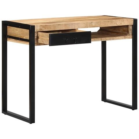 Scrivania 100x50x75 Cm In Legno Massello Di Mango Grezzo - Foto 3