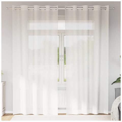 Tende In Voile Con Occhielli 2 Pz Bianco - Foto 1