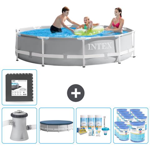 Piscina Fuori Terra - In Giro - 305x305x76 Cm - Grigio - Include Accessori Coordinati Cb17 - Foto 1