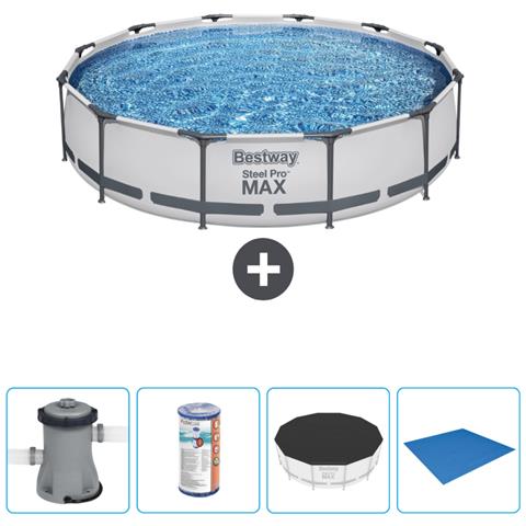 Piscina Fuori Terra - In Giro - 366x76 Cm - Grigio - Include Accessori Coordinati Cb52 - Foto 1