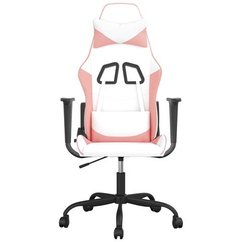 Sedia Da Gaming Bianco E Rosa In Similpelle - Foto 2