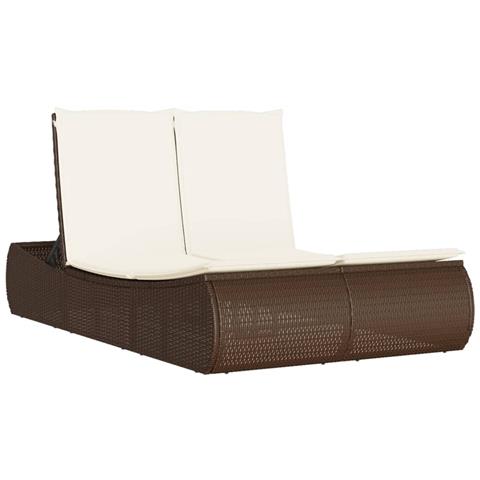 Lusso Casadino -  Lettino Prendisole Con Cuscini Marrone In Polyrattan - Foto 1