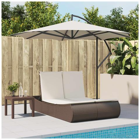 Lusso Casadino -  Lettino Prendisole Con Cuscini Marrone In Polyrattan - Foto 2