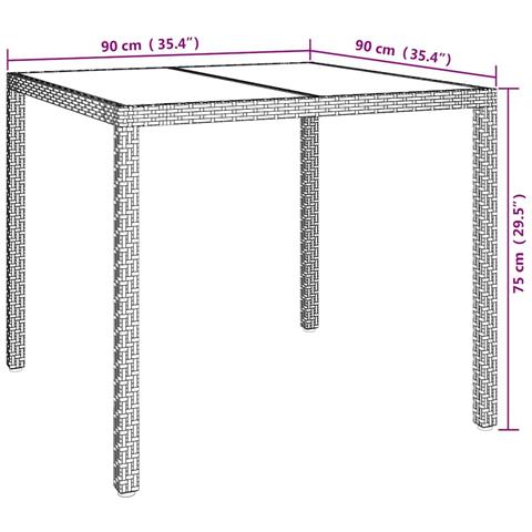 Tavolo da Pranzo da Giardino Beige 90x90x75 cm Polyrattan - Foto 7