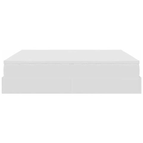 Struttura Letto Pouf con Materasso Bianco 180x200 cm Similpelle - Foto 9