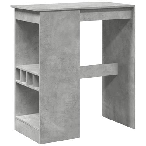 Tavolo Bar con Rastrelliera Grigio 90x47,5x103,5 cm Multistrato - Foto 1