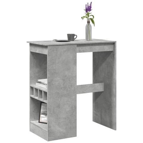 Tavolo Bar con Rastrelliera Grigio 90x47,5x103,5 cm Multistrato - Foto 2