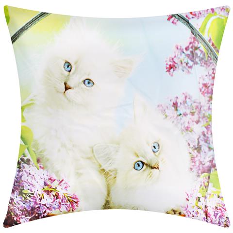 Set Di 2 Copricuscini 40x40 Cm Design Gatto Bianco - Foto 1