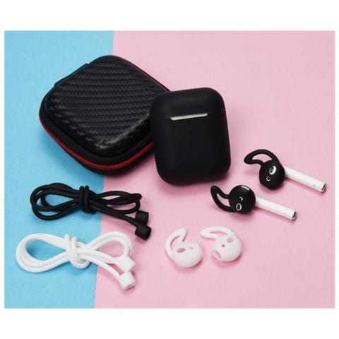 Set 6 Pezzi Custodia Protettiva Per Auricolari Compatibile Con Airpods, Silicone Multicolore, Antiscivolo E Antiurto Black - Foto 3