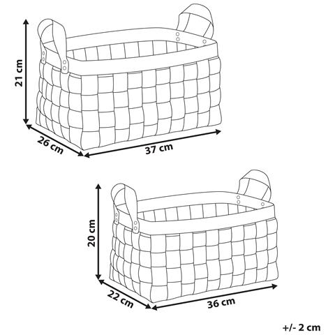 Set Di 2 Cestini Sippar Pelle Sintetica Beige - Foto 8