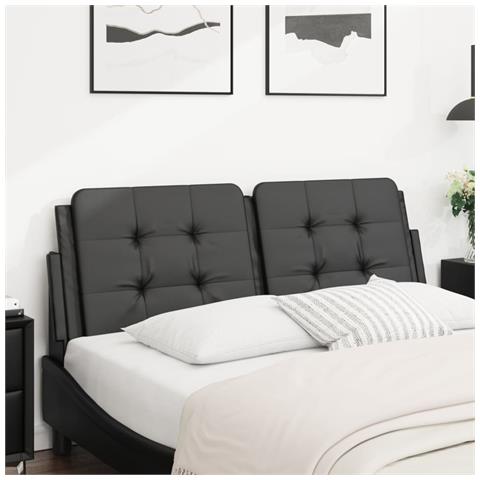 Cuscino Testiera Nero 137 cm in Similpelle - Foto 2