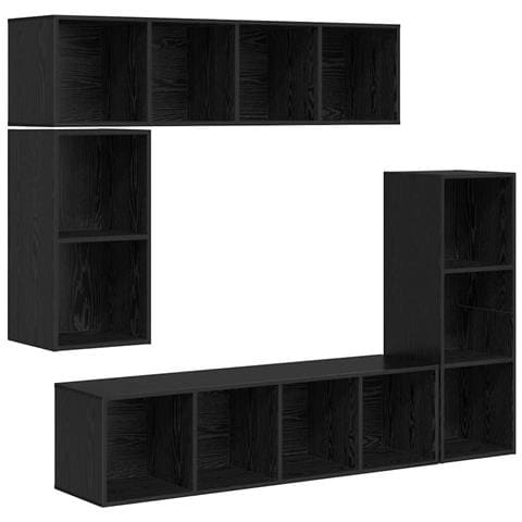 Set mobile TV 4 pcs Rovere nero 37 x 37 x 142.5 cm - Foto 1