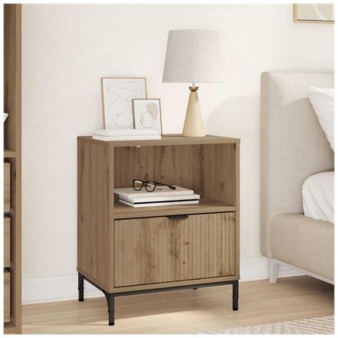 Comodino rovere artigianale 49 x 36 x 61 cm Legno multistrato - Foto 2