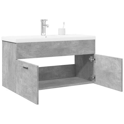 Mobile da Bagno con Lavabo Integrato Grigio Cemento - Foto 2