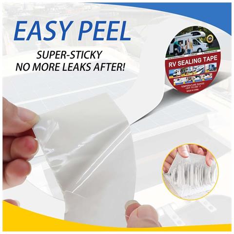 Nastro Sigillante Bianco Per Camper - 1mm Di Spessore, 5cm Di Larghezza, 15m Di Lunghezza - Nastro Di Riparazione Impermeabile In Pvc - Foto 2