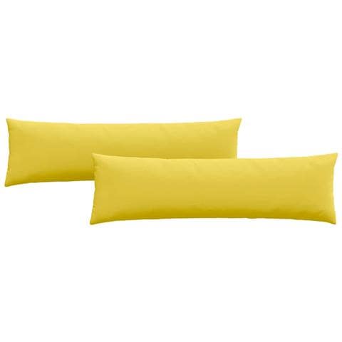 Cuscini da Divano 2 pcs Giallo Chiaro 145 x 40 cm Tessuto - Foto 1