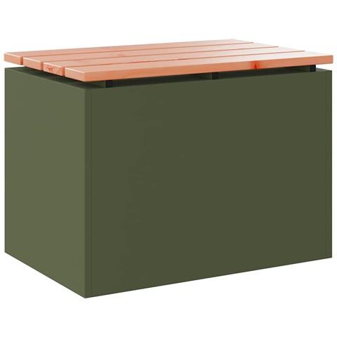 Panchina da giardino Oliver verde 60 x 40 x 43 cm Acciaio - Foto 1