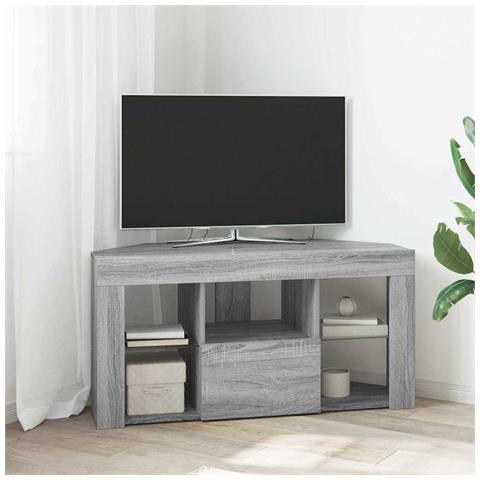 Mobile TV LED Angolare Grigio Sonoma 106 x 40 x 50 cm - Foto 2
