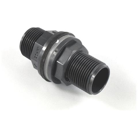 Passaparete Pvc Con Bocchettone  Filettato 20 X 3/4   Pn10 - Foto 1