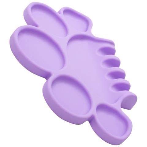 Tavolozza In Silicone Per Trucco Con Porta Pennelli, Tavolozza Per Nail Art E Acquerelli Purple - Foto 3