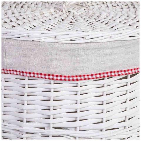 Cesto Portabiancheria In Vimini Grigio 43x43x52h Cm - Foto 7