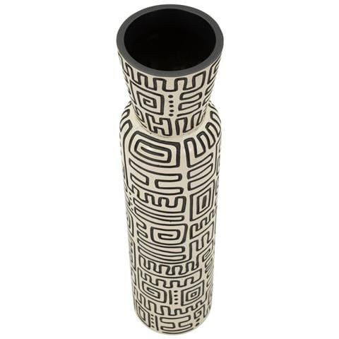 Vaso Nairobi Alto In Resina Bianca E Nera - Foto 2