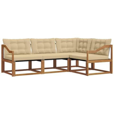 Set di divani con cuscino 4 pcs Naturale e Beige - Foto 1