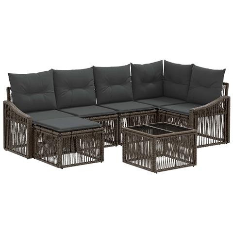 Set Divano da Giardino 7 pcs Grigio polyrattan - Foto 1